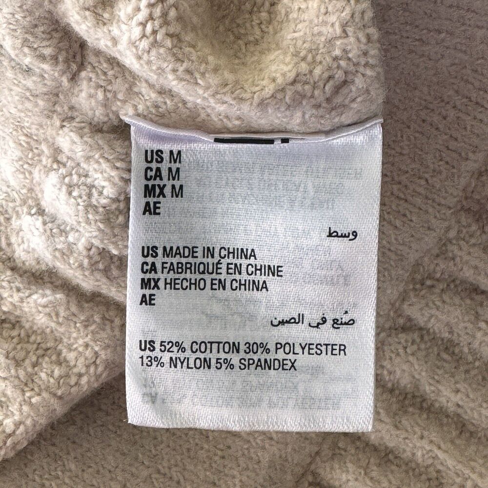 INC Jeannie Mai Medium Flared Sweater Pants Ribbed Stretch Oatmeal Beige New - Picture 5 of 6